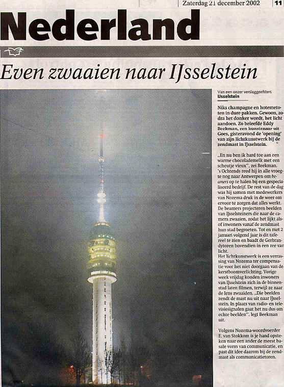 artikel van 2002-12-21 in het Utrechts Nieuwsblad